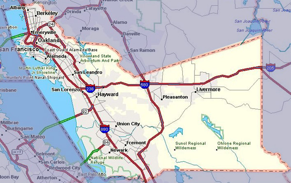 Alameda County Map. Map of Alameda County
