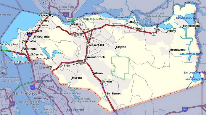 Map of Contra Costa County