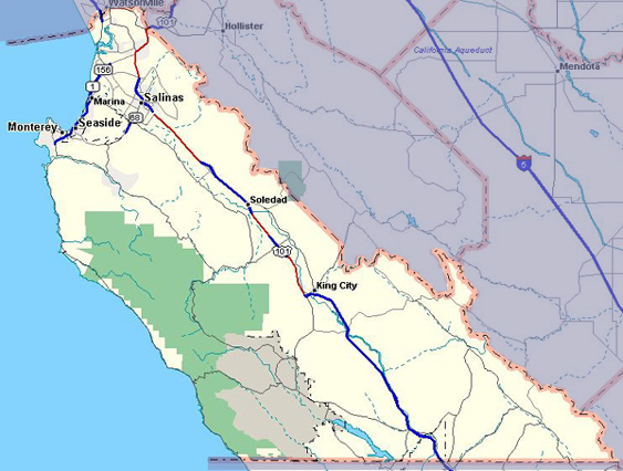 Map of Monterey County