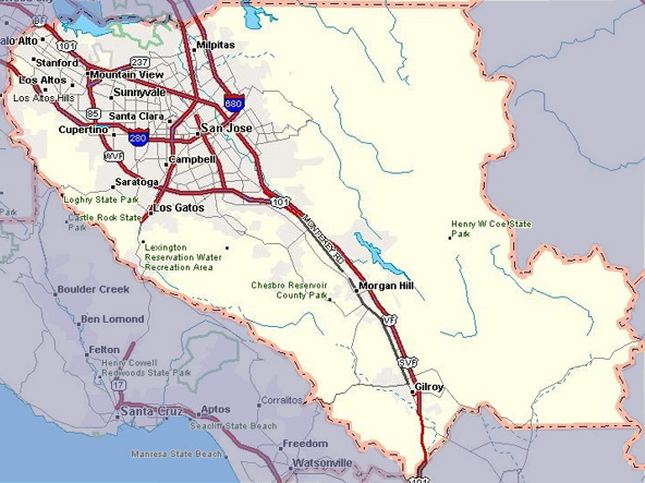 Map of Santa Clara County