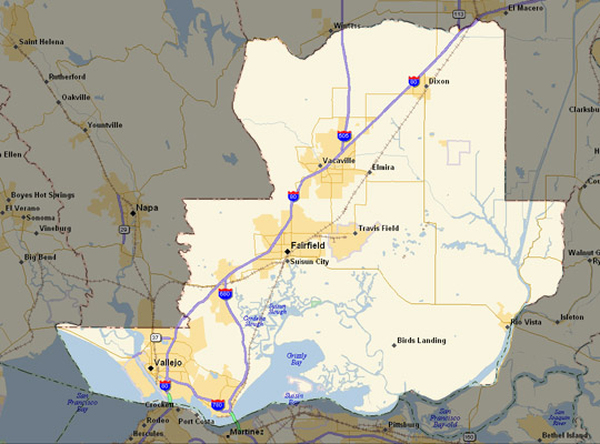 Map of Napa County